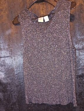 Massini Sparkle Metallic Tank Top in Silver